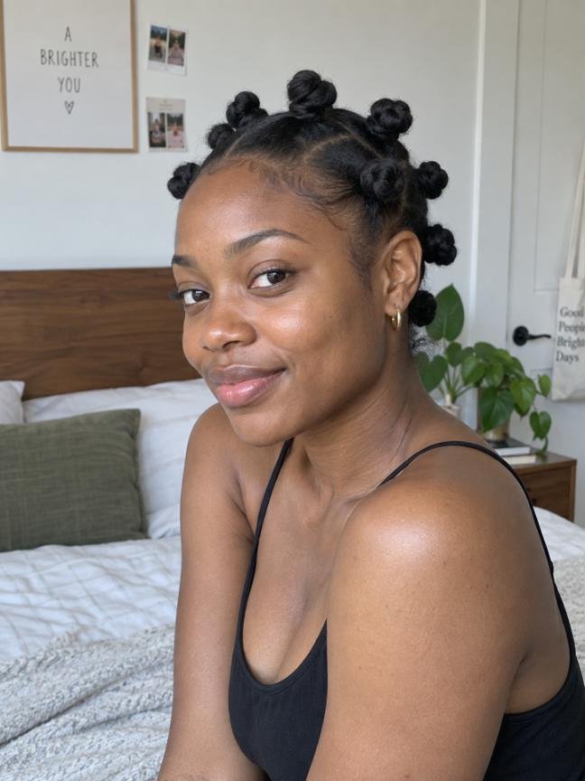 Bantu Knots with Curly Texture