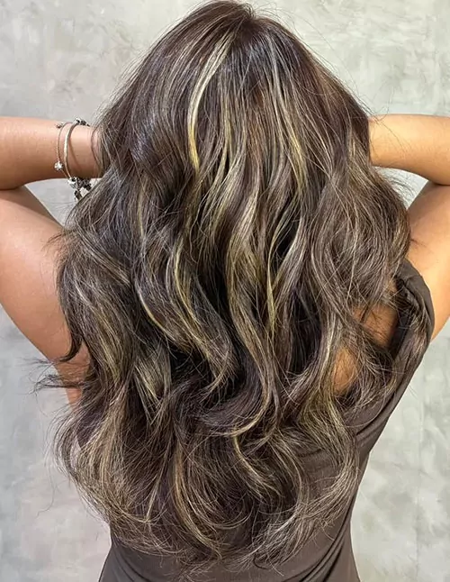Brown Blonde Highlight Waves
