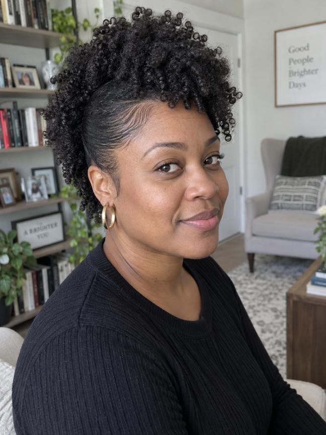 Curly Frohawk with Bold Texture
