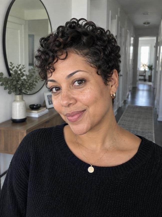 Curly Pixie Cut with Texture