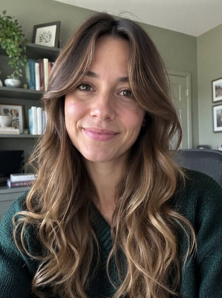 Long Waves with Curtain Bangs