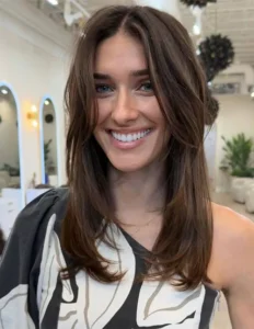 Medium Hair Layers With Soft Feathered Ends