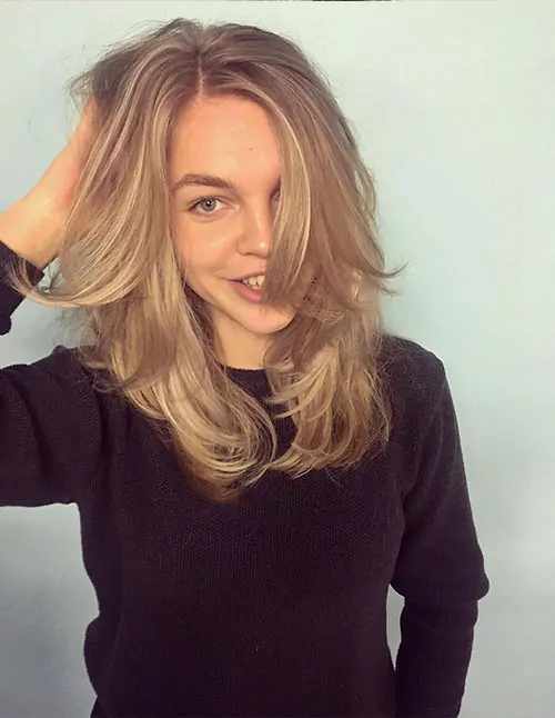 Mid-Length Blonde Layers with Soft Movement