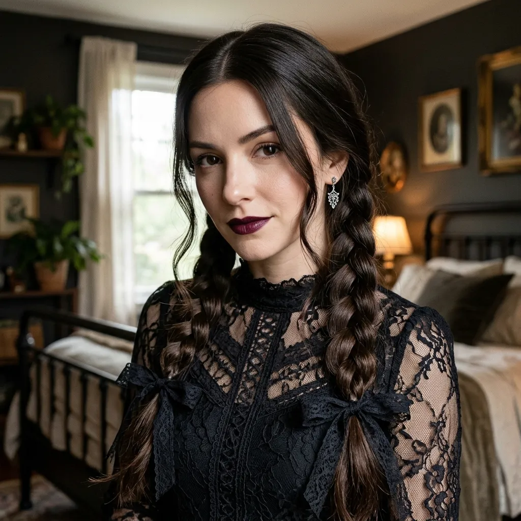Braided Pigtails with Lace