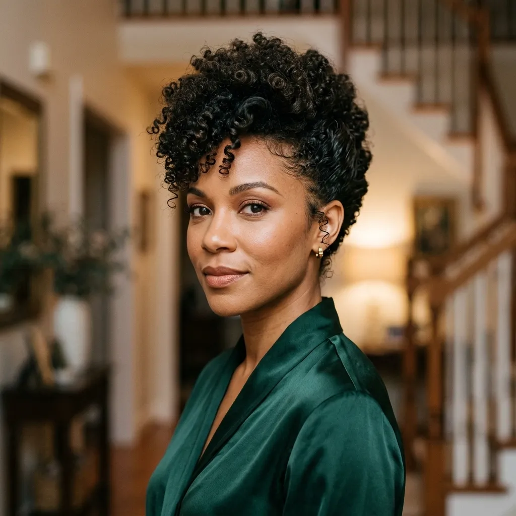Curly Pompadour Updo