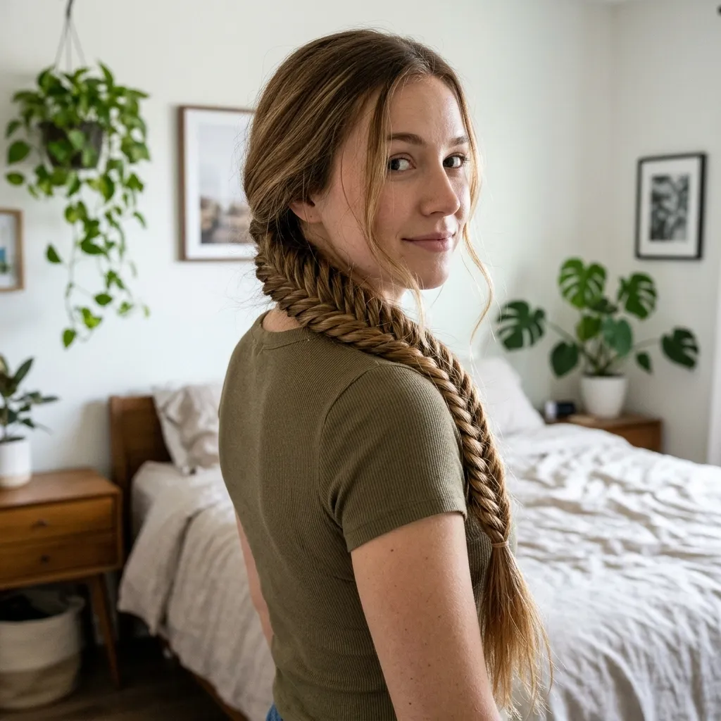 Fishtail Braid hairstyle for young women