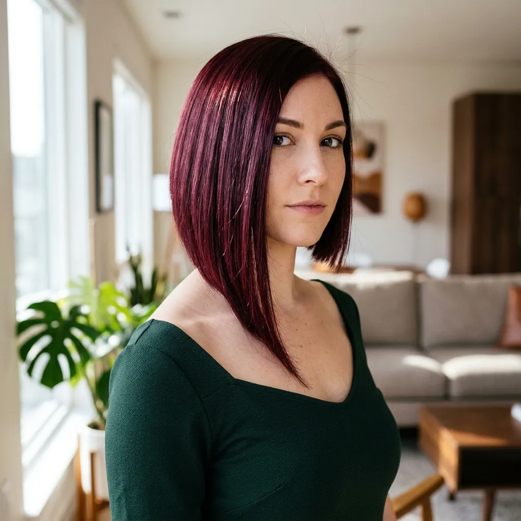 Asymmetrical Bob with Dramatic Angle