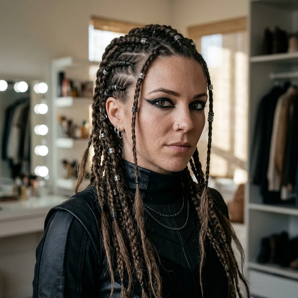 Warrior Braids with Metal Rings