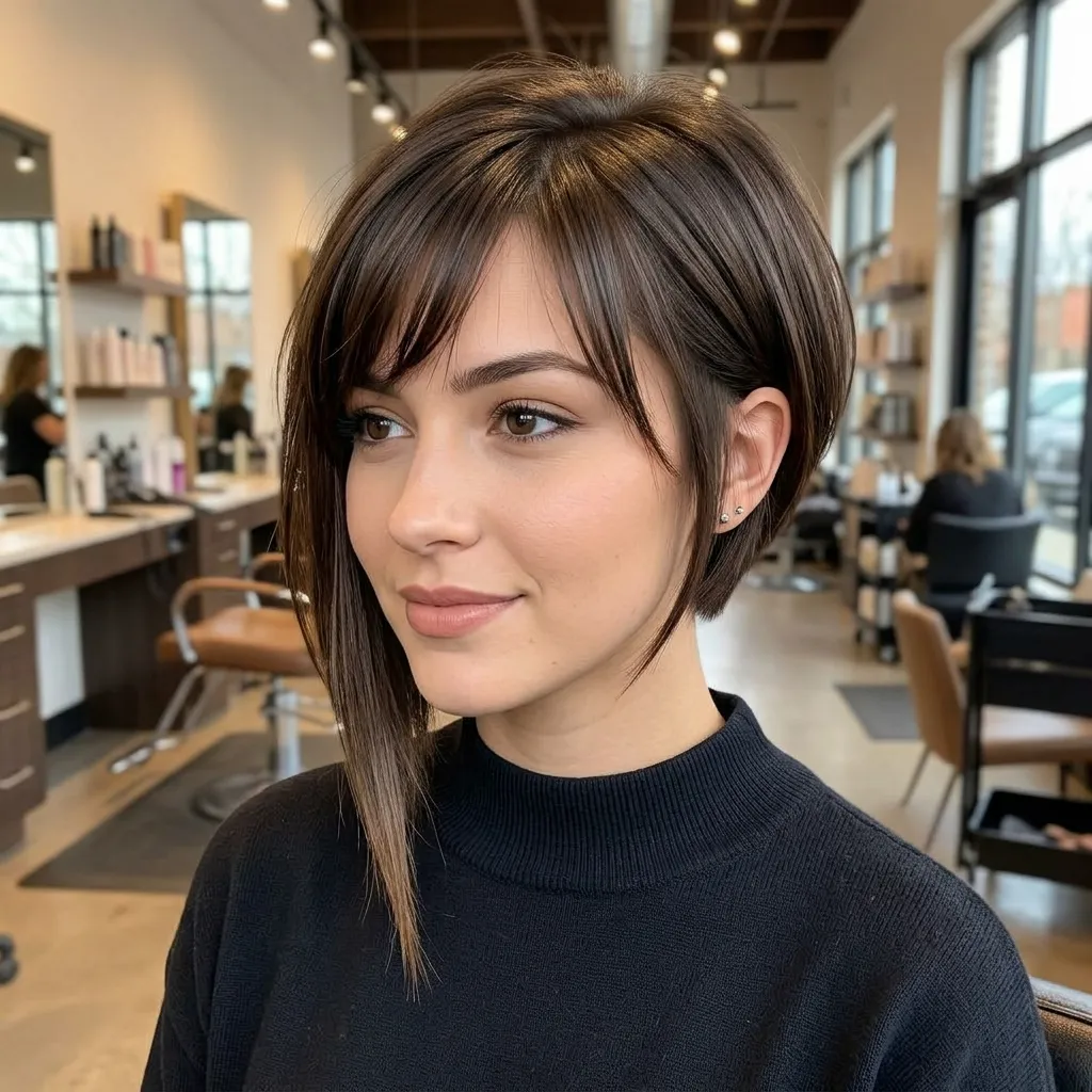 Asymmetrical Bob with Bangs