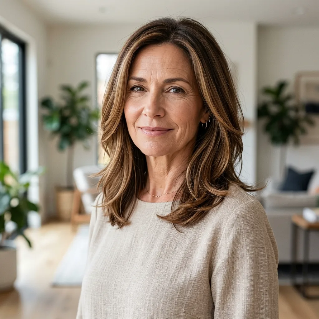 Balayage Mid-Length Cut