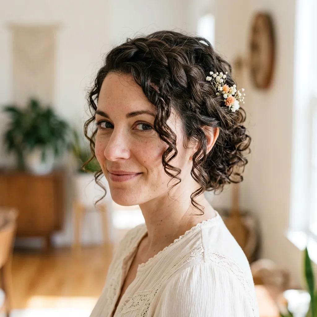 Braided Crown into Curls