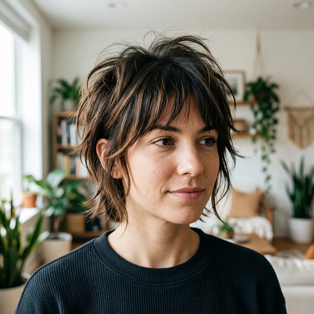 Spiky Layered Short Shag with Face-Framing Pieces