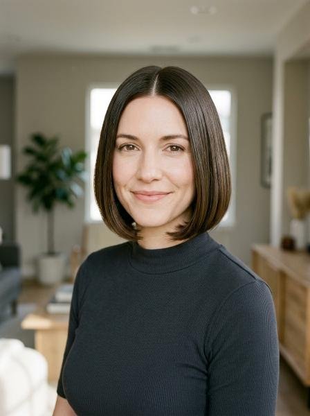 90s Middle-Part Bob With Tucked Ends