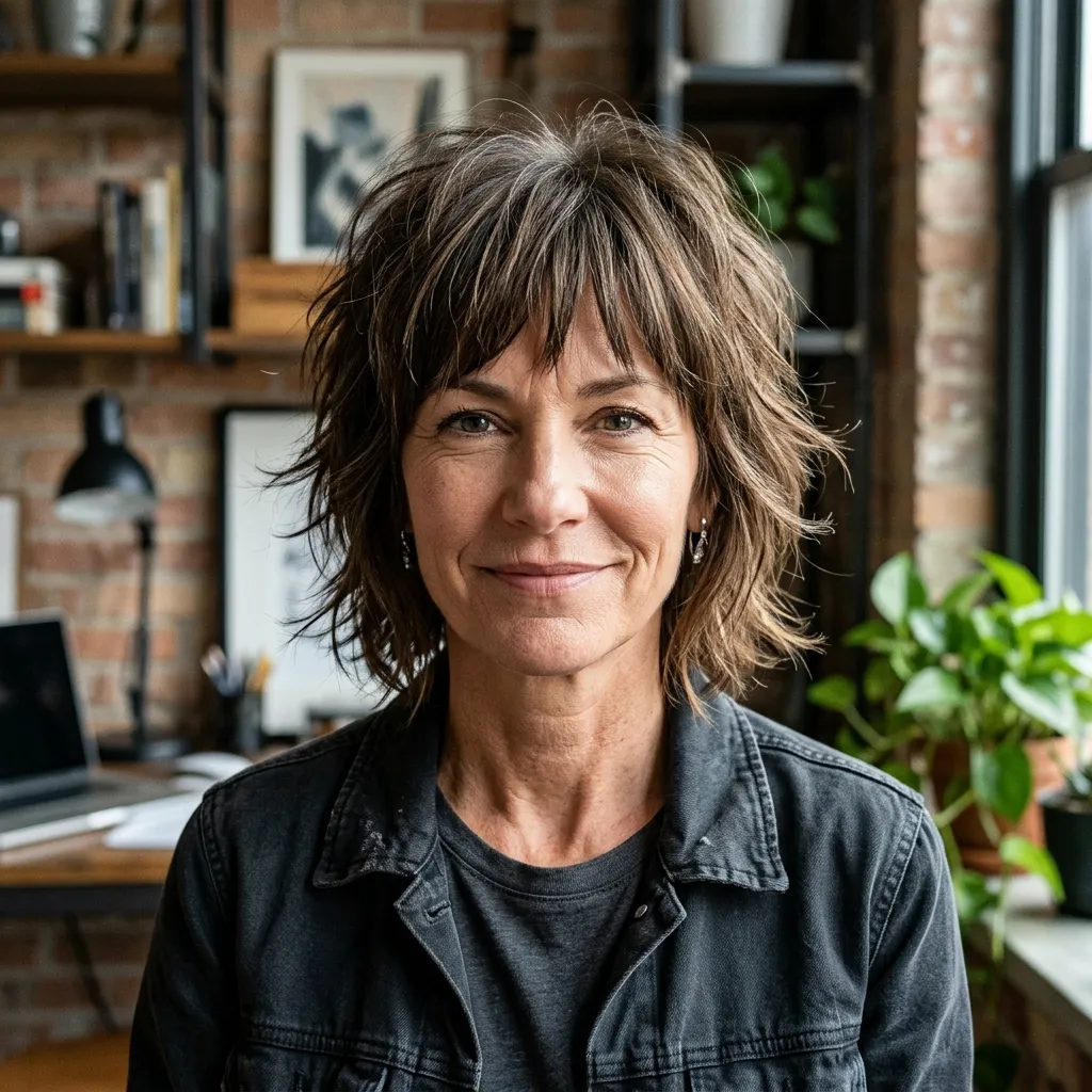 Short Shag with Choppy Bangs