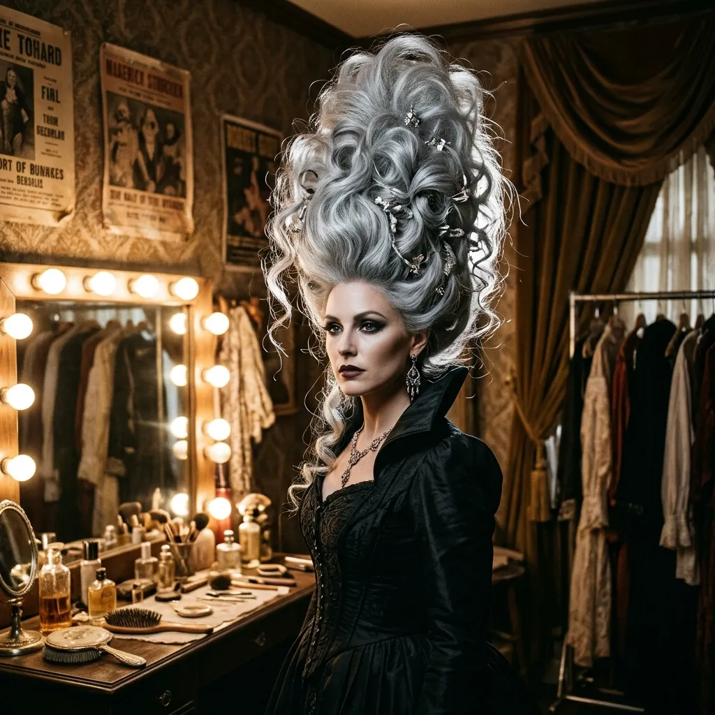 Towering Teased Silver Updo