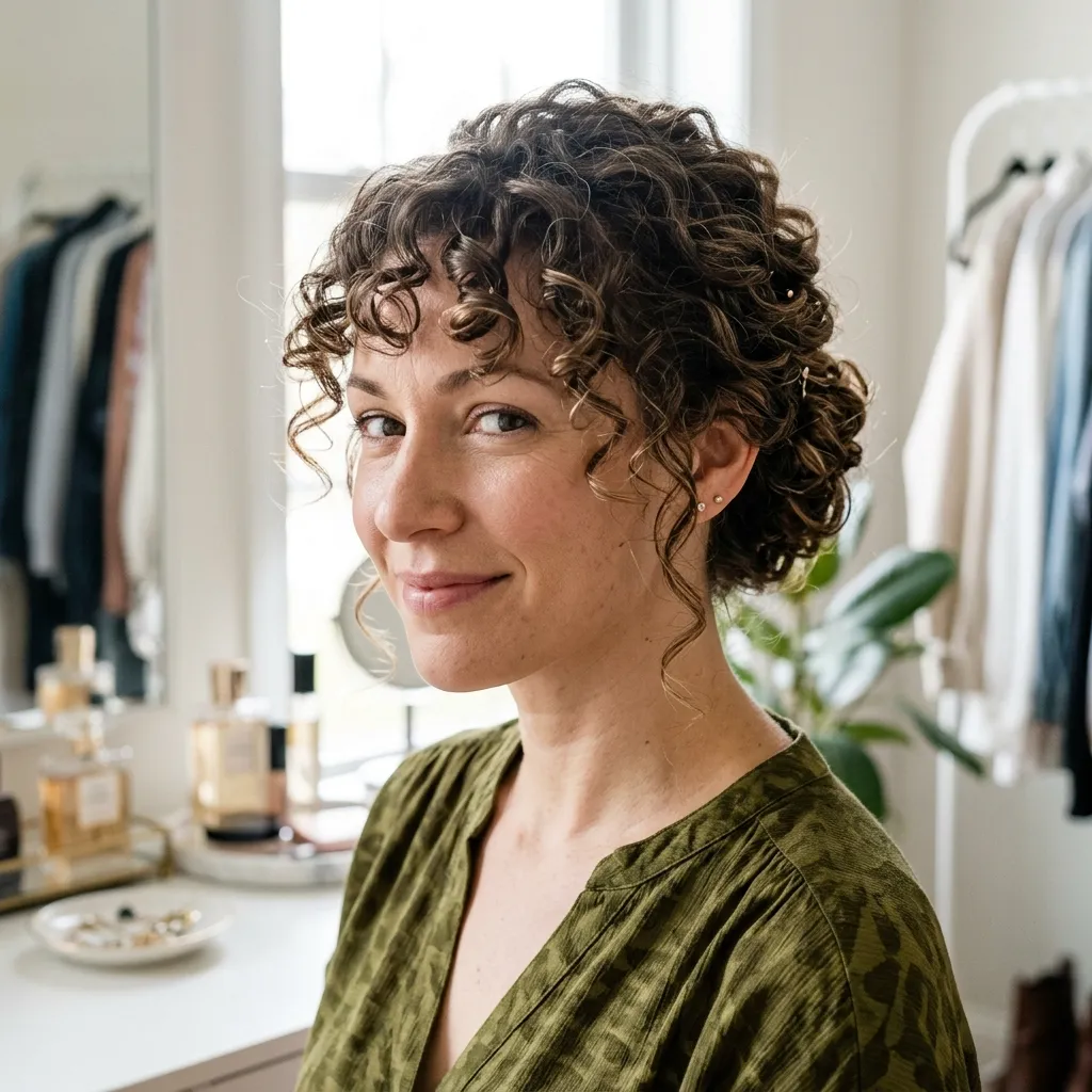 Updo With Curly Faux Bangs