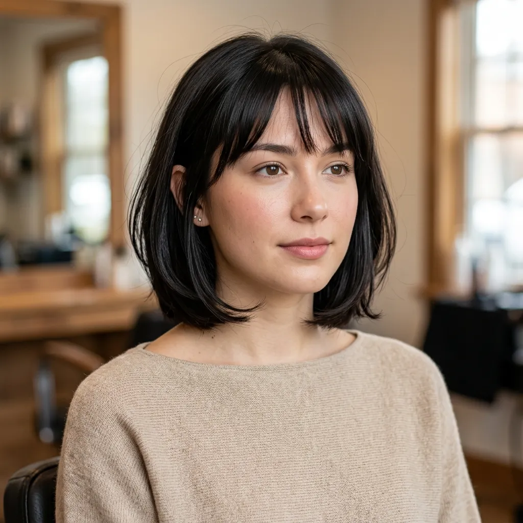 C-Curl Bob with Bangs
