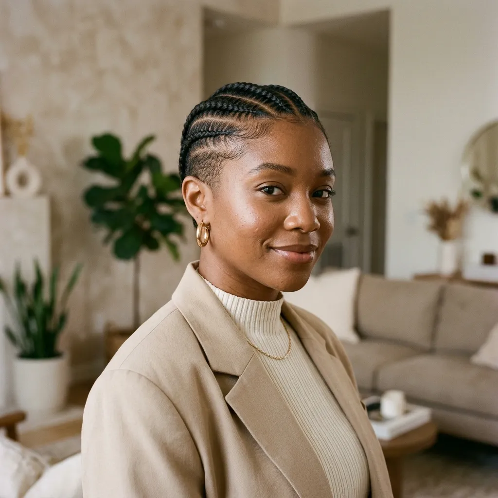 Cornrows on Top With Tapered Sides