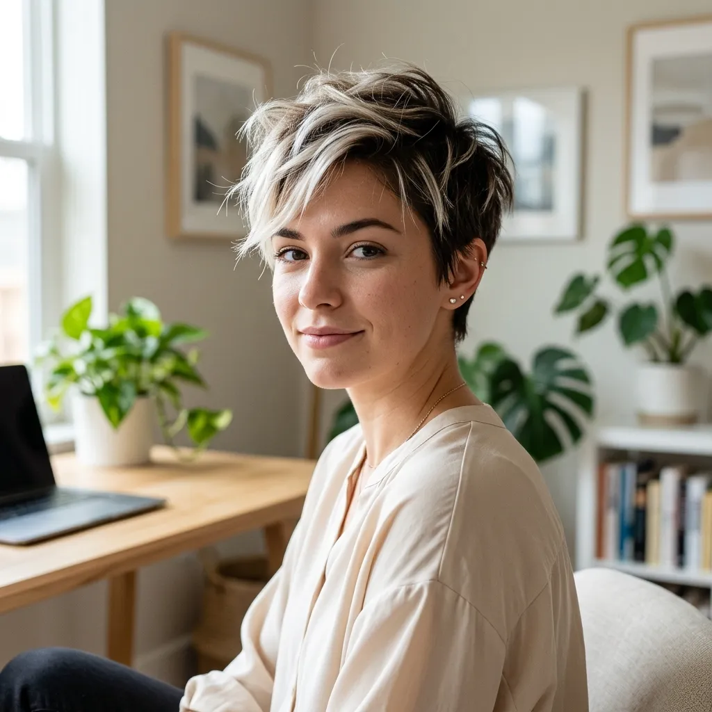 Pixie with Bold Highlights