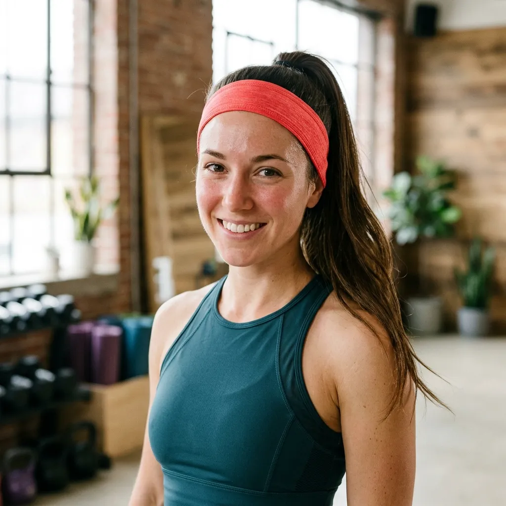 Sporty Headband With a High Ponytail