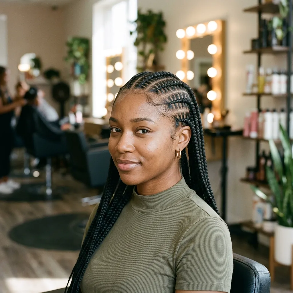 Stitch Braids hairstyle for young women