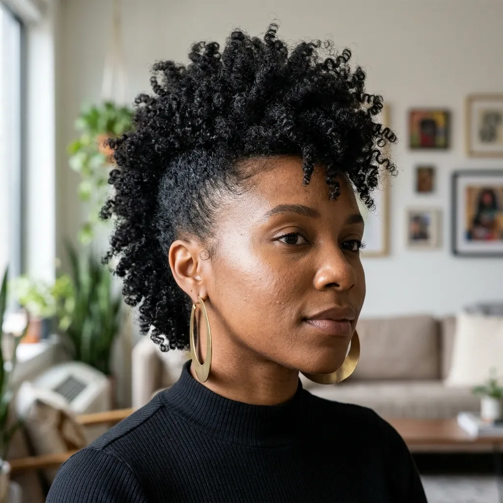 Curly Frohawk With a Taper
