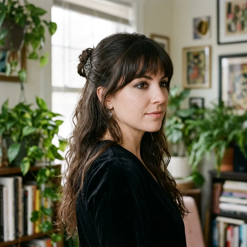 Half-Up with Bangs