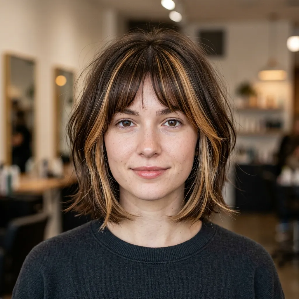 Money-Piece Bob with Bangs