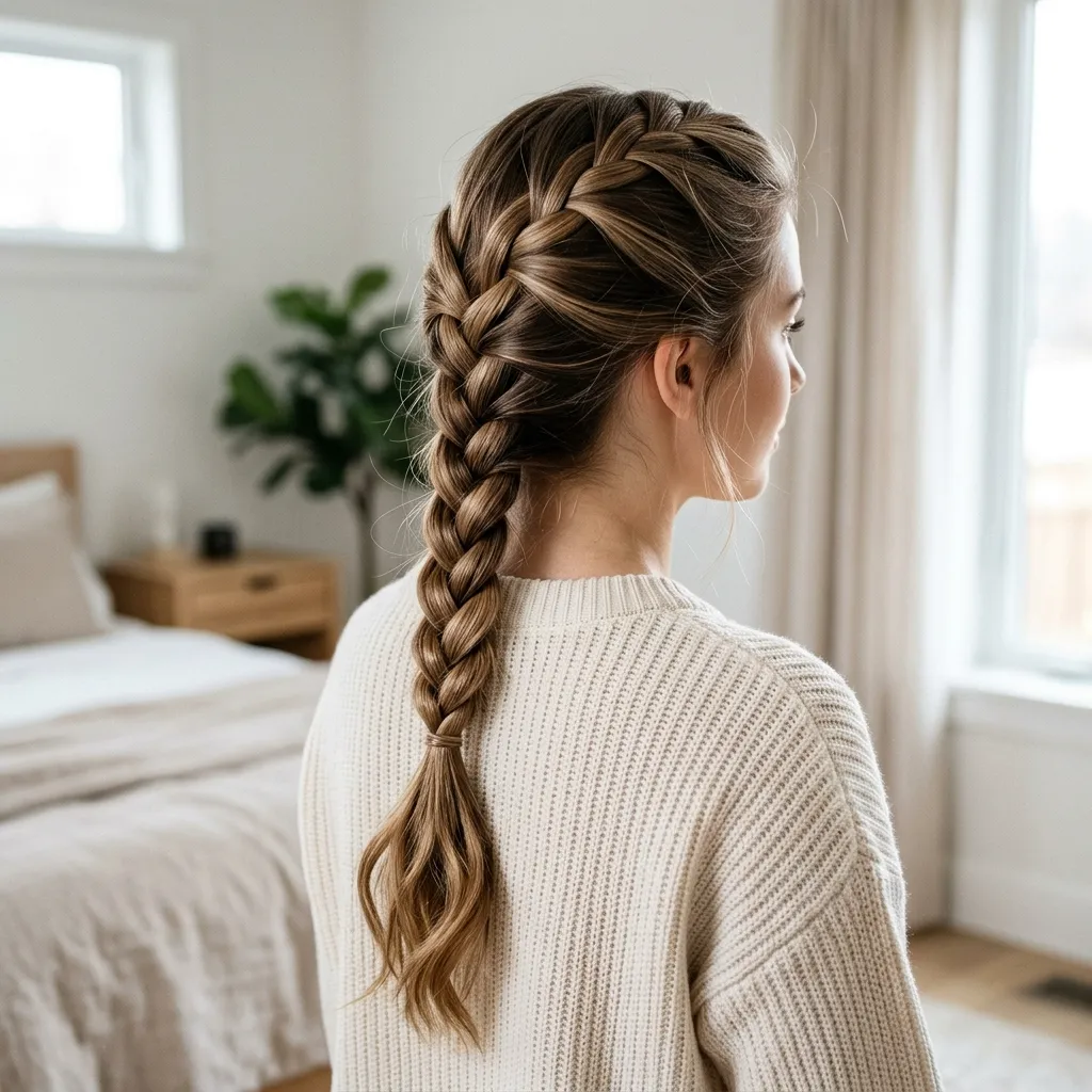 Classic French Braid hairstyle for young women