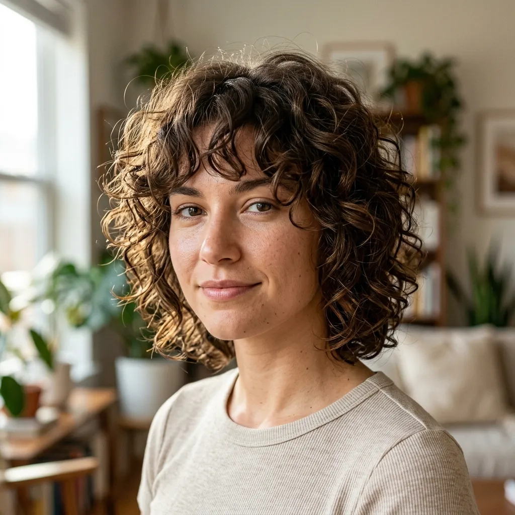 Curly Short Shag with Textured Layers