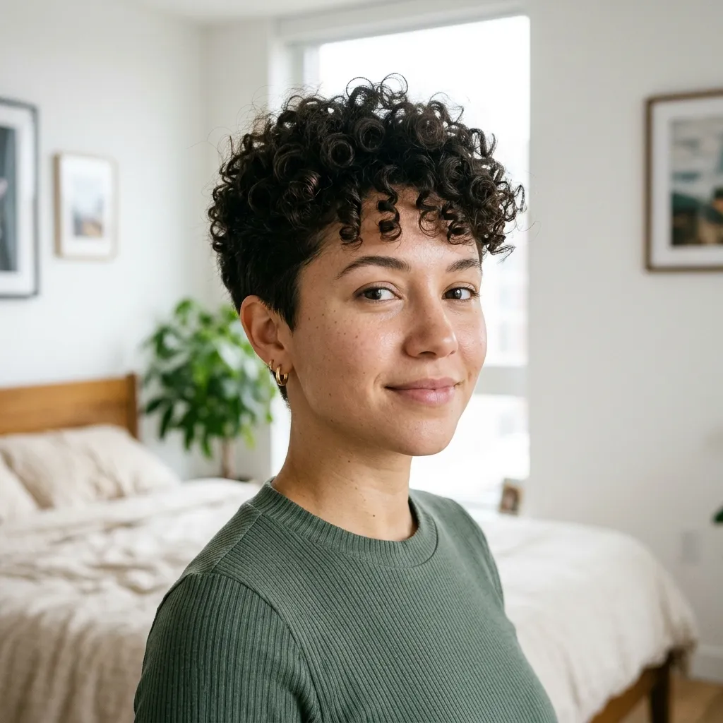 Wash-and-Go Curly Pixie