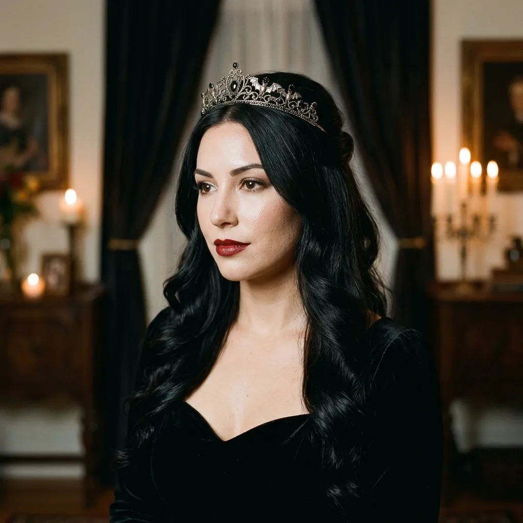 Half-Up with Gothic Tiara