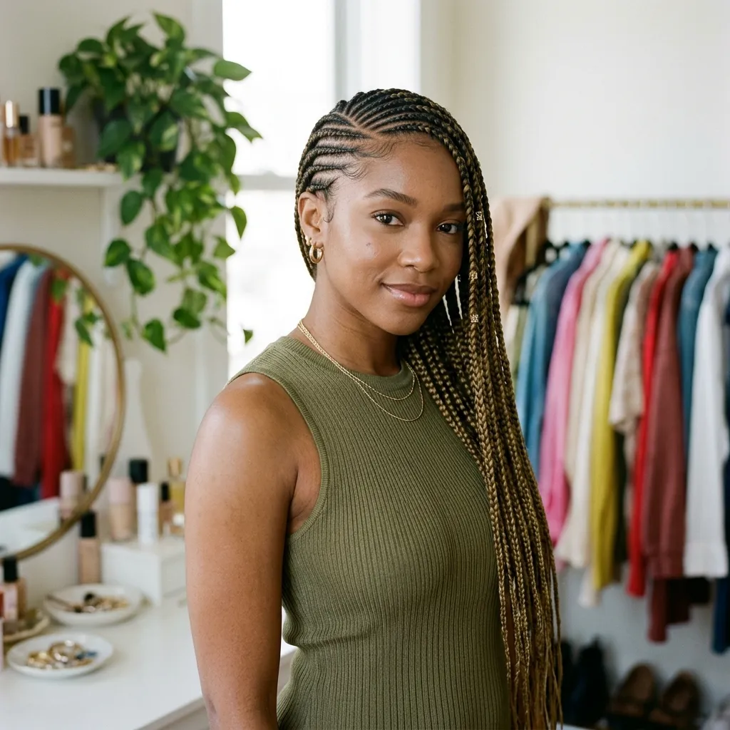 Lemonade Braids hairstyle for young women