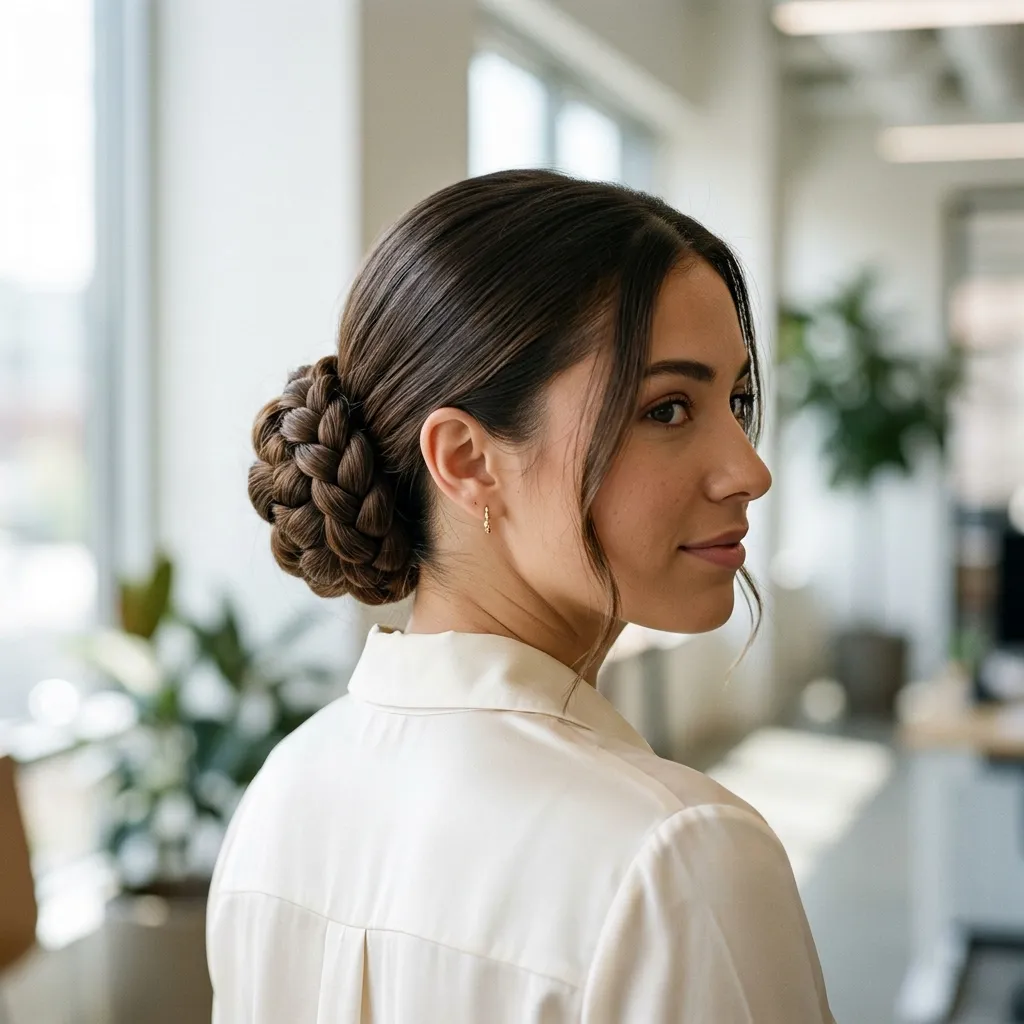 Braided Bun hairstyle for young women