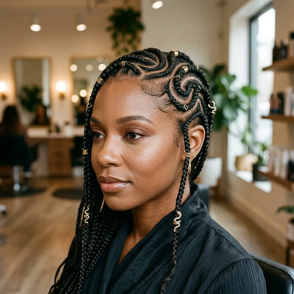 Cornrows Styled as Snakes