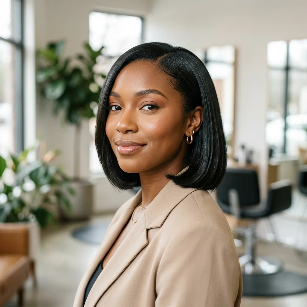 Silk-Press Blunt Bob