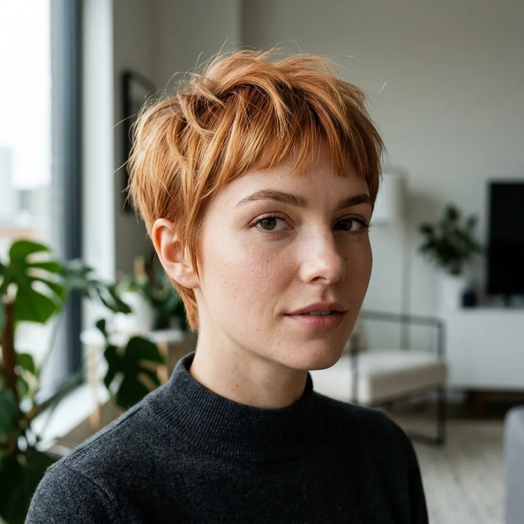 Bold Pixie with Curtain Micro Bangs