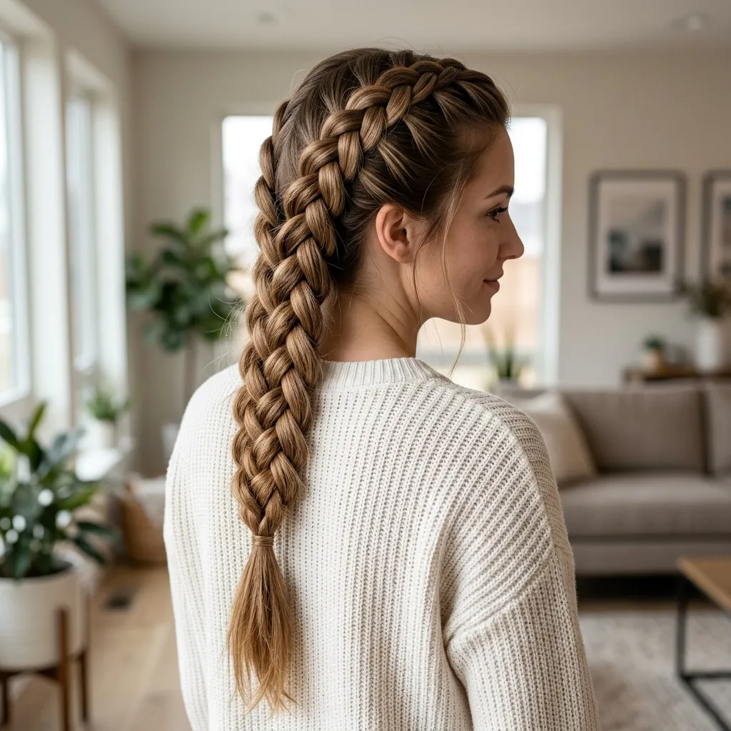 Dutch Braid hairstyle for young women