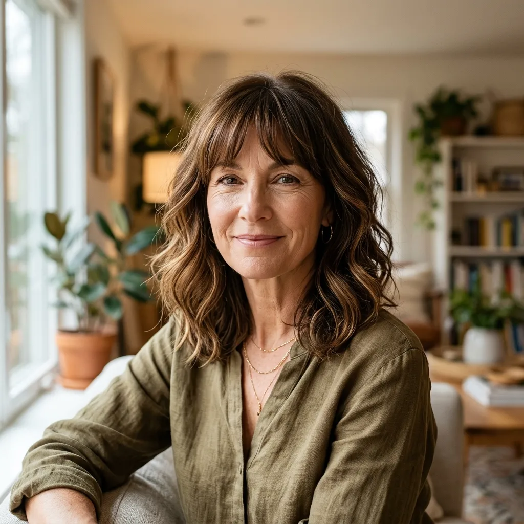 Wavy Lob with Wispy Bangs