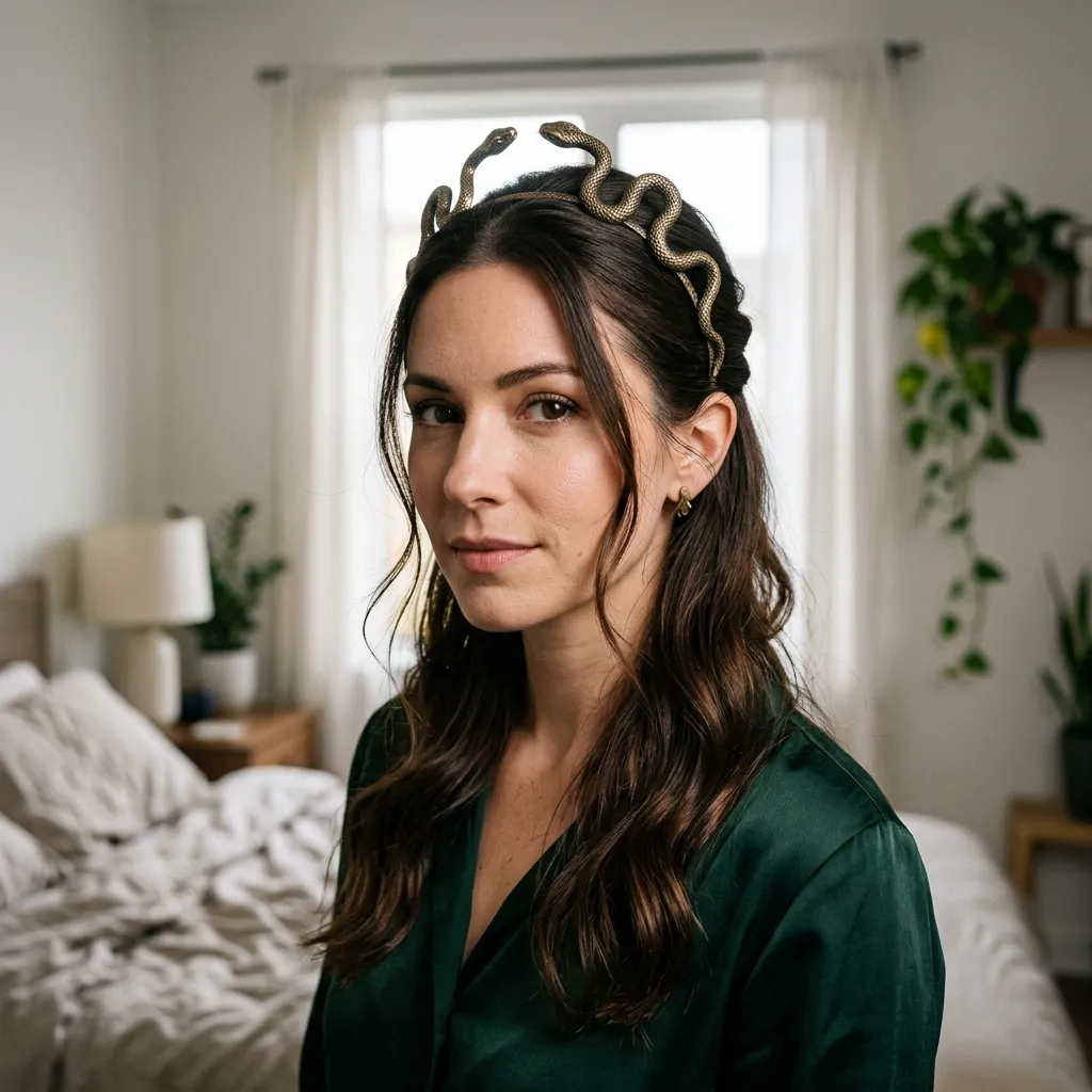 Dual Snake Headband with Tendrils