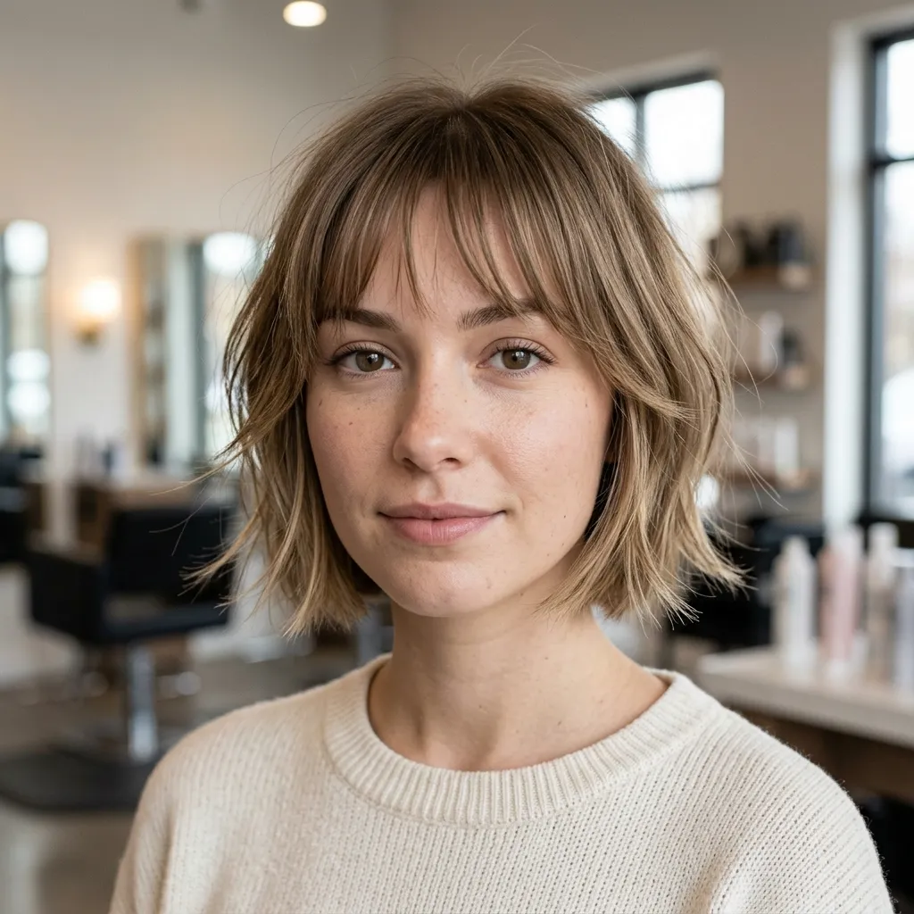 Layered Bob with Wispy Bangs