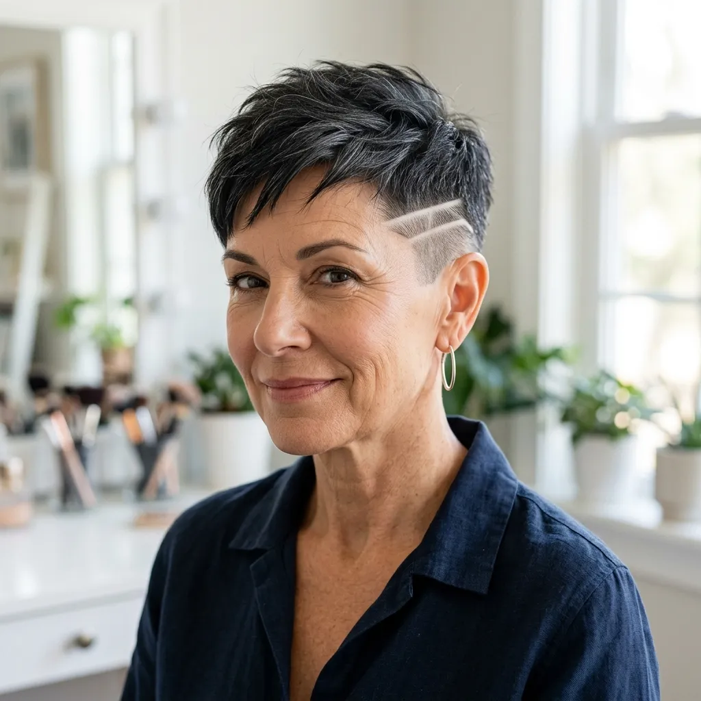 Shaved-Design Pixie