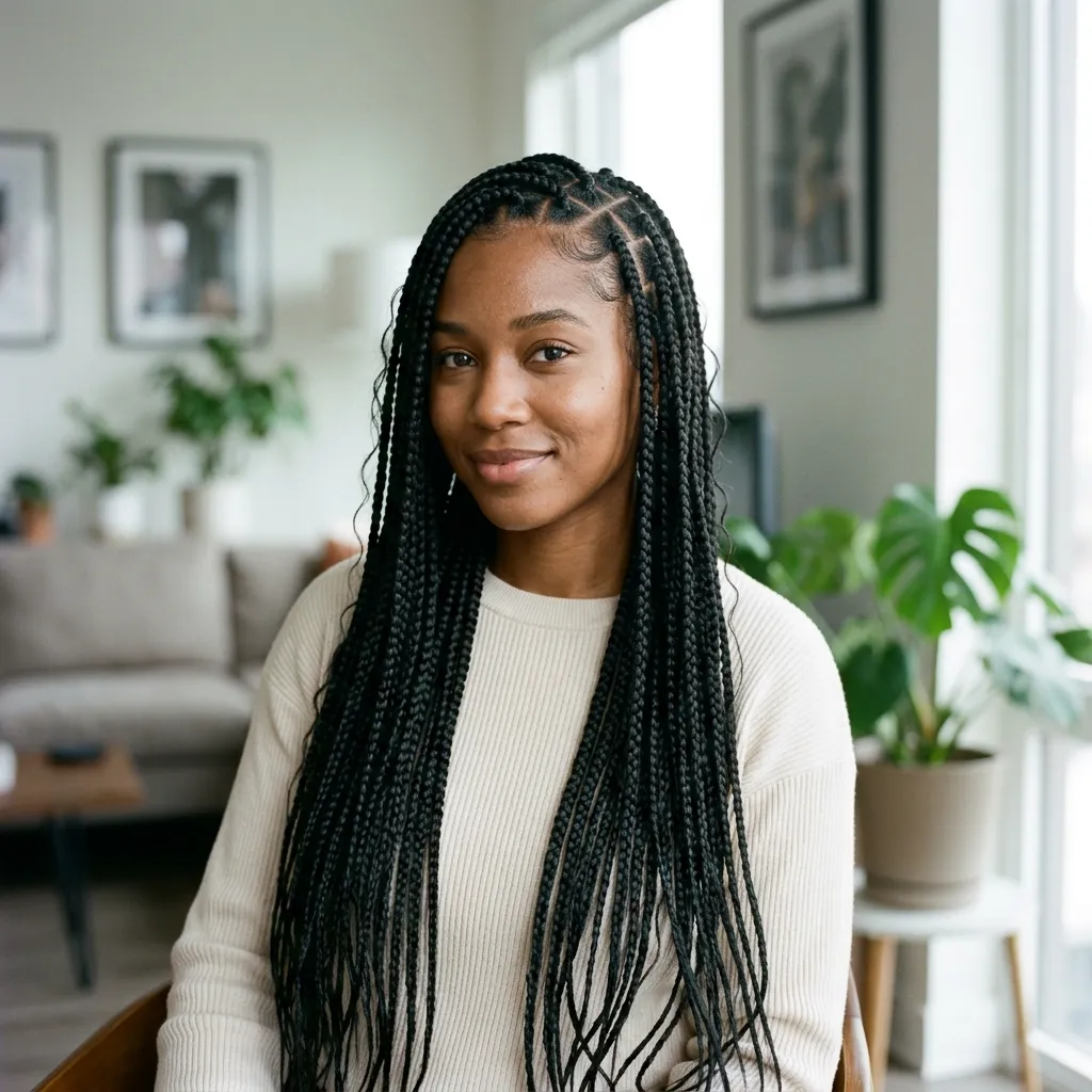 Box Braids hairstyle for young women