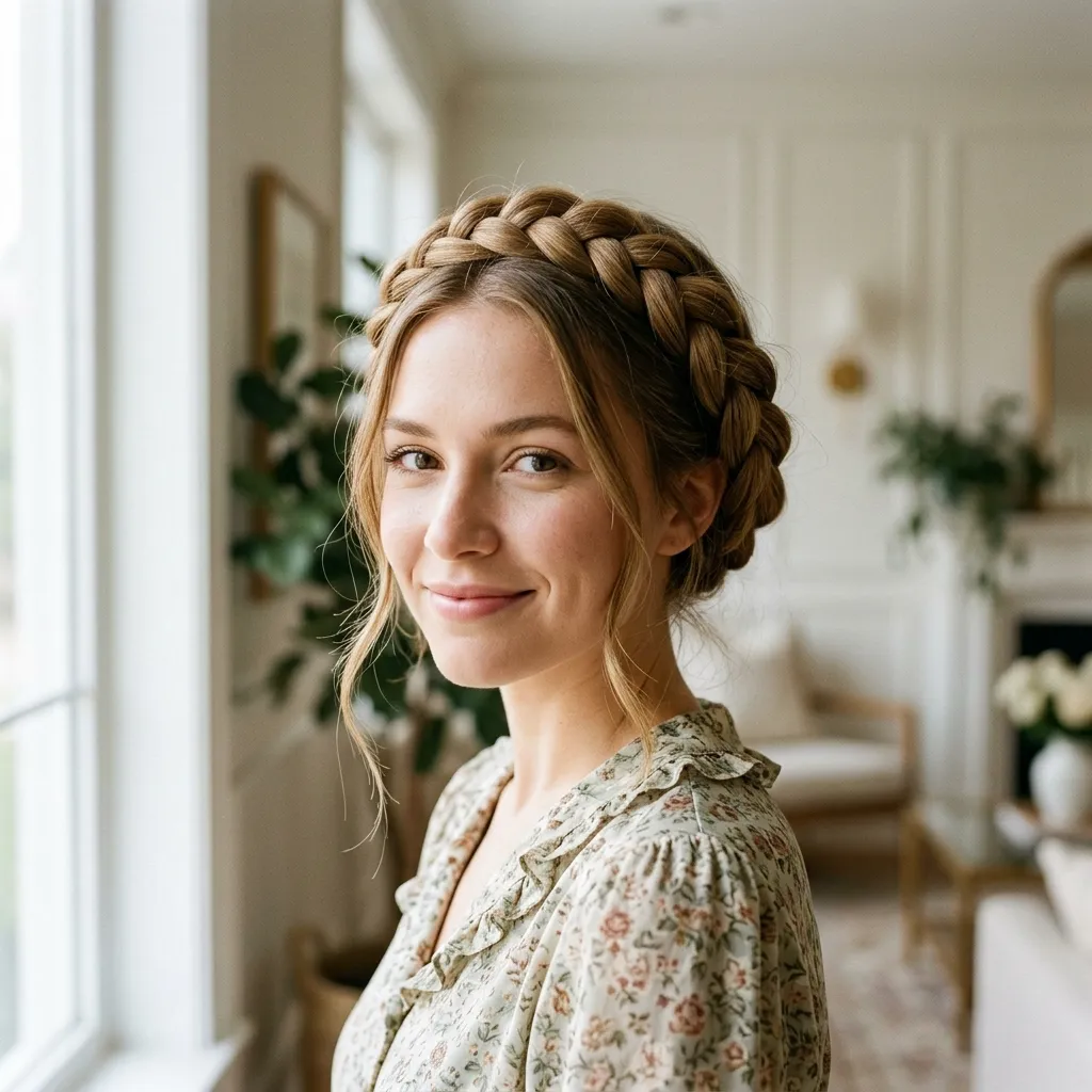 Halo Braid hairstyle for young women