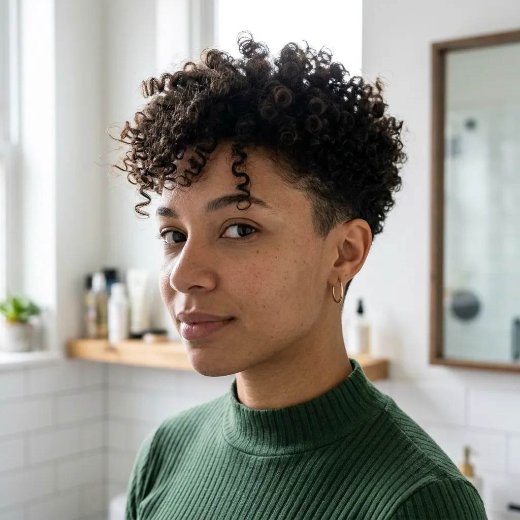 Curly Crop With Tapered Sides