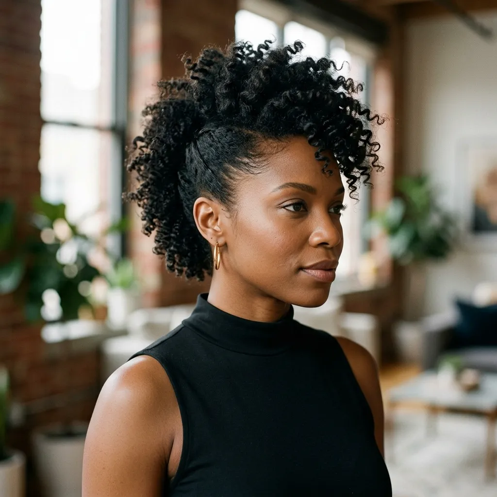 Curly Faux-Hawk Updo