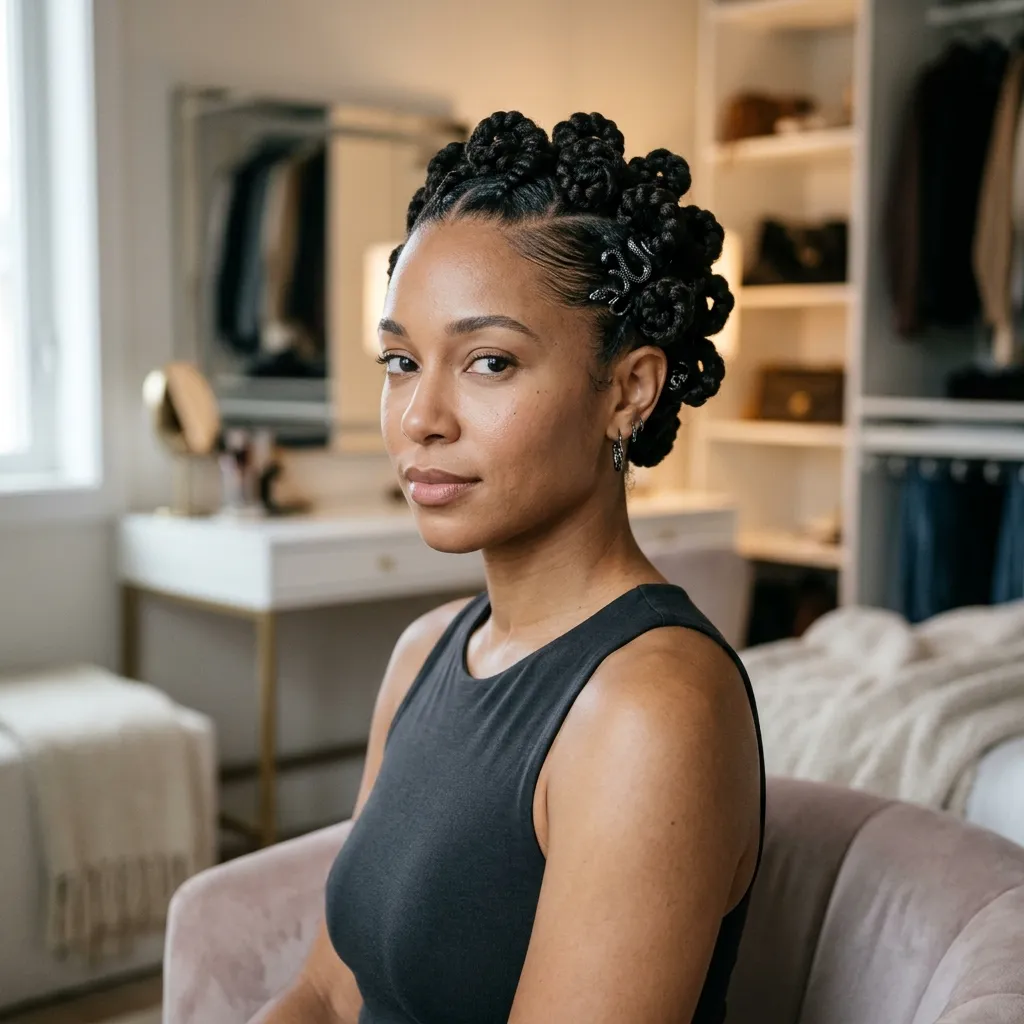 Slicked Crown Braid Coils