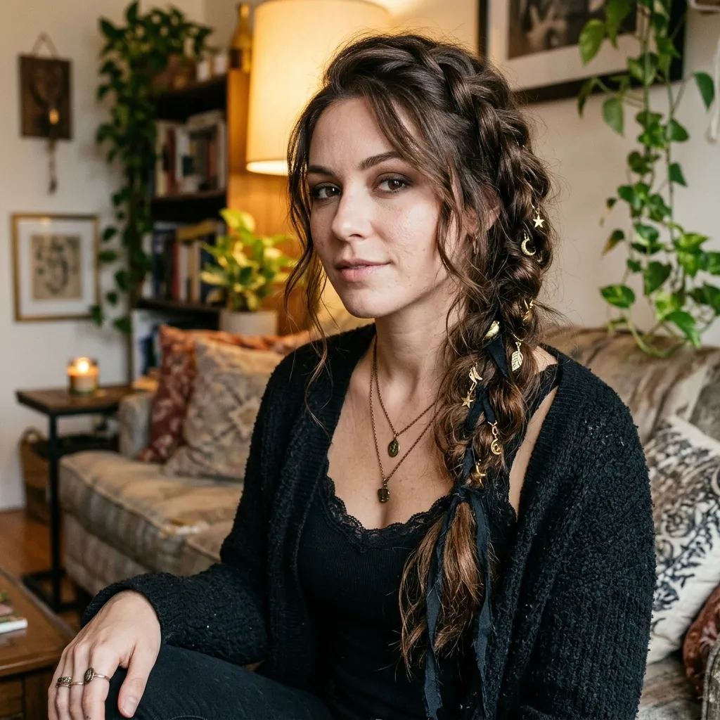 Boho Side Braid with Charms