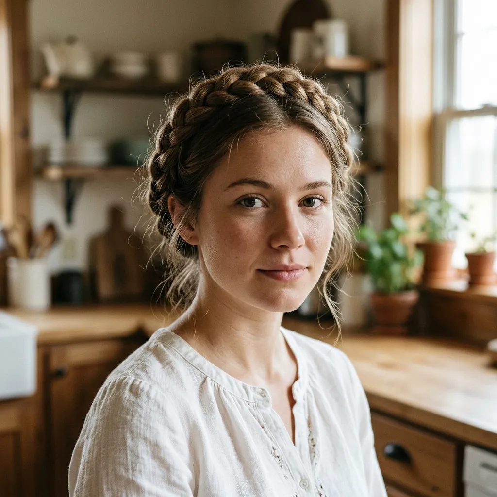 Milkmaid Braids hairstyle for young women