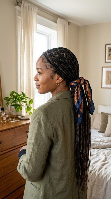 Braids With a Scarf